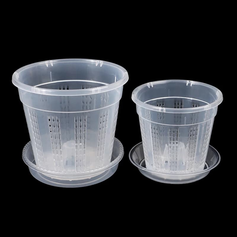 Vasi di drenaggio cavi per fioriera da giardino per uso domestico con fori cestini per orchidee trasparenti accessori per vasi da fiori traspiranti in plastica