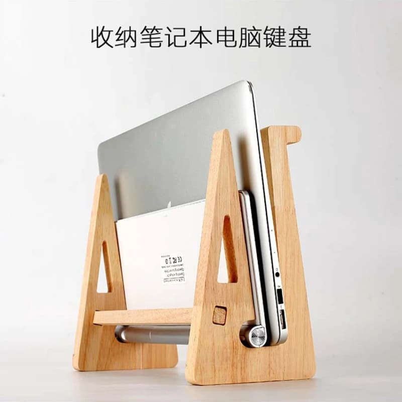 Supporto per laptop in legno massello Staffa per aumento di altezza da tavolo personalizzata Base in legno sospesa Base per dissipazione del calore di stoccaggio verticale Regalo