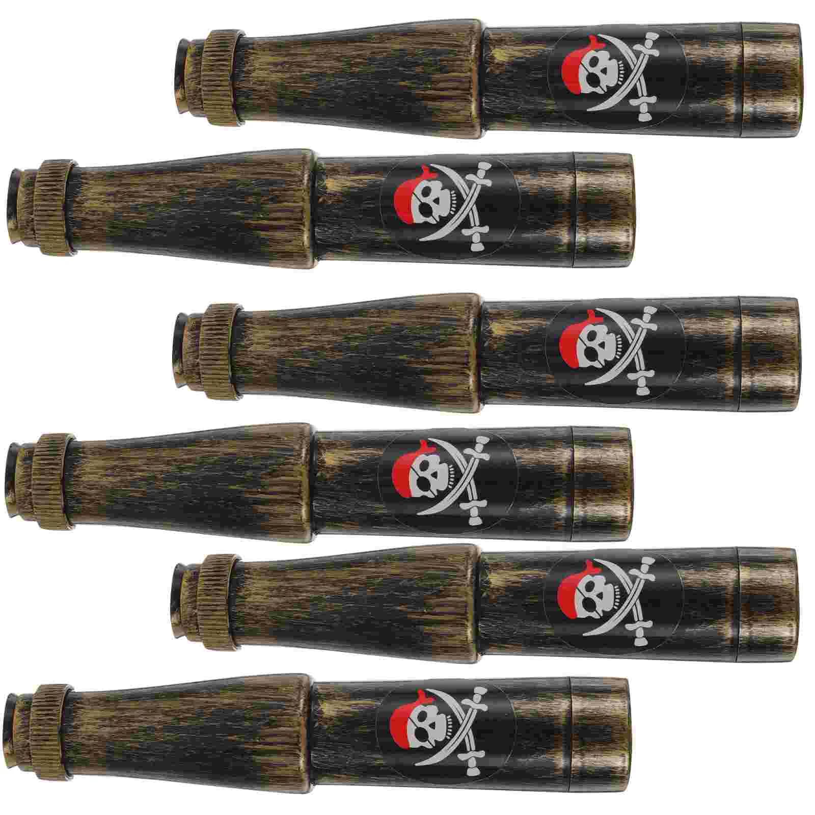 6 pezzi giocattolo pirata telescopio per bambini campeggio portatile escursionismo pirata bomboniere telescopio cosplay decorativo giocattoli di plastica