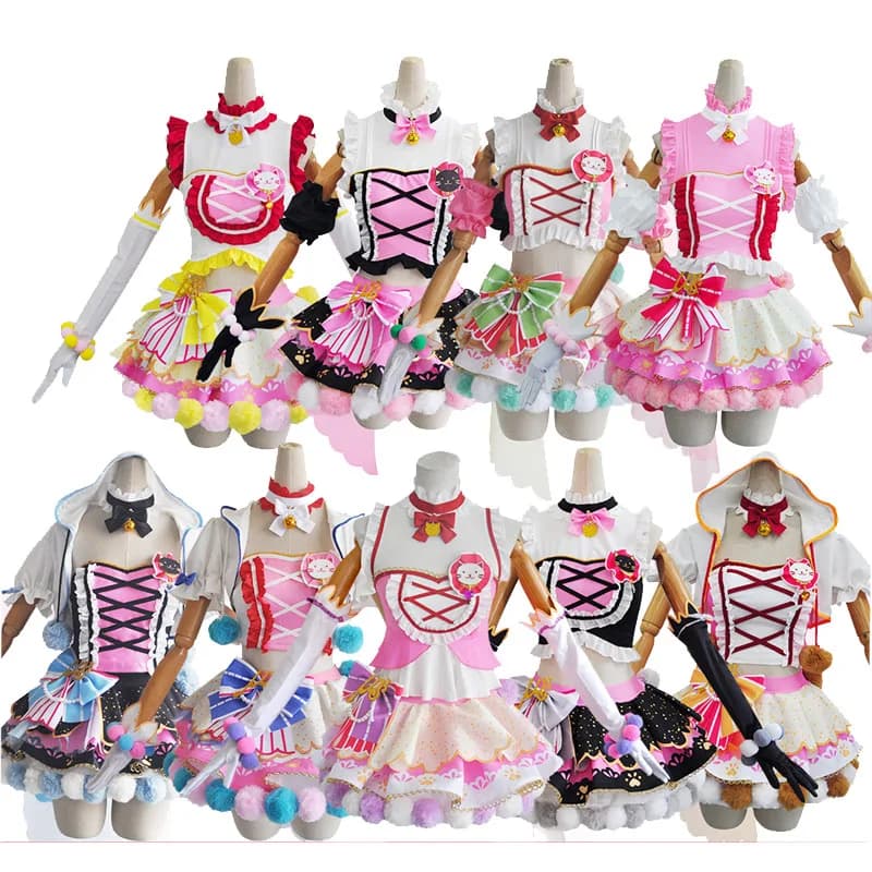 Love Live Cat Twin Tail Gioco Arcade 9 Personaggi Kousaka Honoka Minami Kotori Sonoda Umi Ayase Eli Outfit Anime Costumi Cosplay