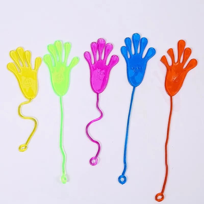 5-20 Pcs Funny Glitter Sticky Hands toy Palm Elastic Sticky Squishy Slap Palm Toy Novelty Gift Party Favors supplies