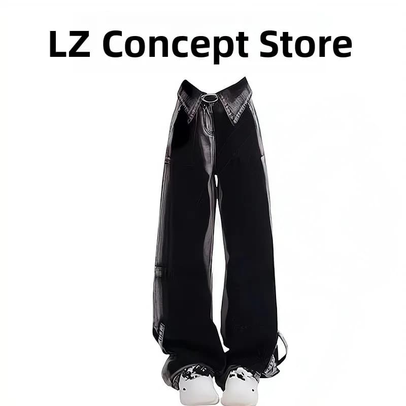 Jeans a Gamba Larga Stile Americano, Nuovo Design Autunnale da Donna, Pantaloni Lunghi Versatili e Snellenti