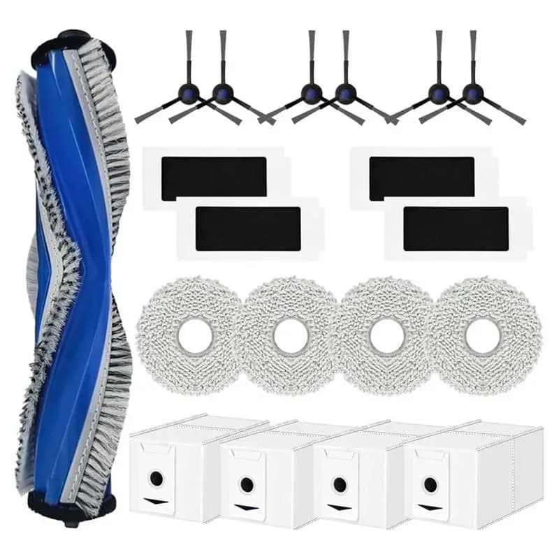 ABZA - Accessori per Robot Aspirapolvere Ecovacs T30 Omni, T30 Pro Omni, T30 Max: Spazzola Principale, Spazzole Laterali, Panni Lavabili, Sacchetti Raccoglipolvere