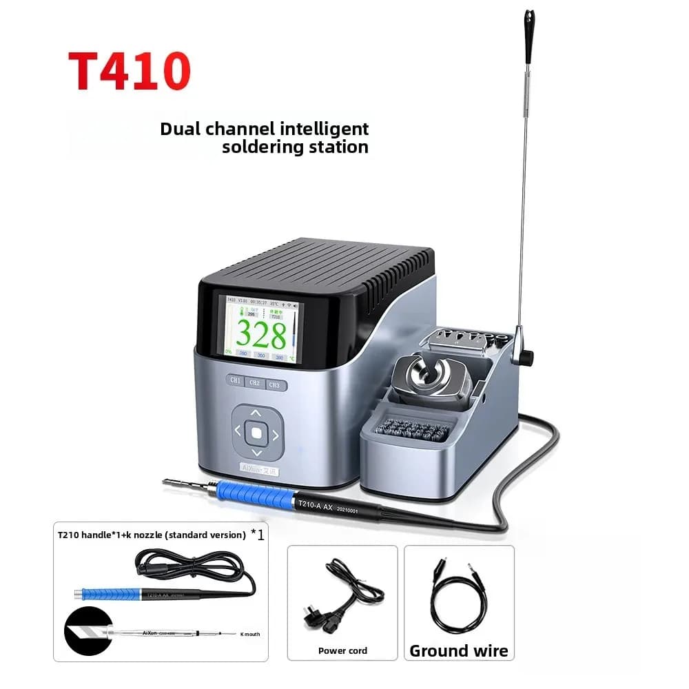 Aixun T410 Dual Channel Intelligent Soldering Station Single Handle Soldering Iron for PCB Circuit Board Welding