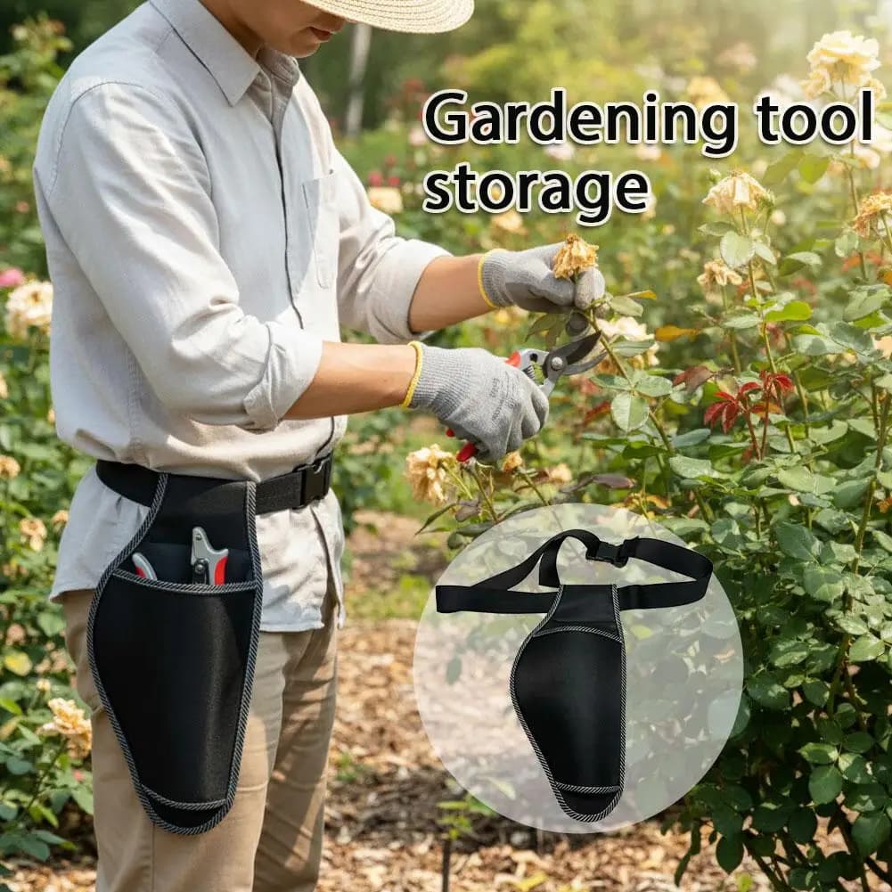 Garden Tool Belt Pouch with Electric Pruning Shears and Scissors,Portable Carry Bag for Men,Christmas Father's DayGardening Gift