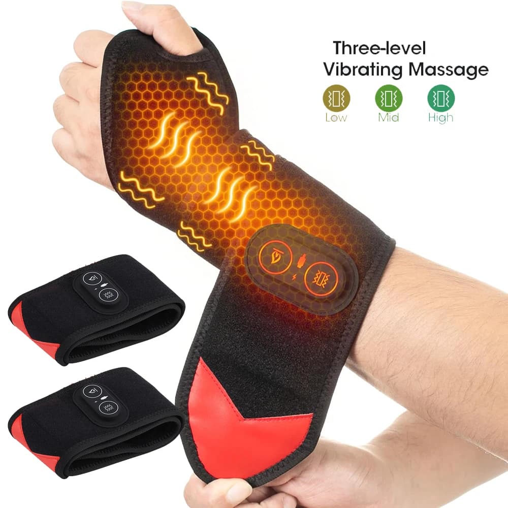 1/2PCS Electric Heating Massage Hand Massage Powder Vibration Massage Pad Lift From Tunnel Carpal Tendinite Powder Ginocchio Support Pad