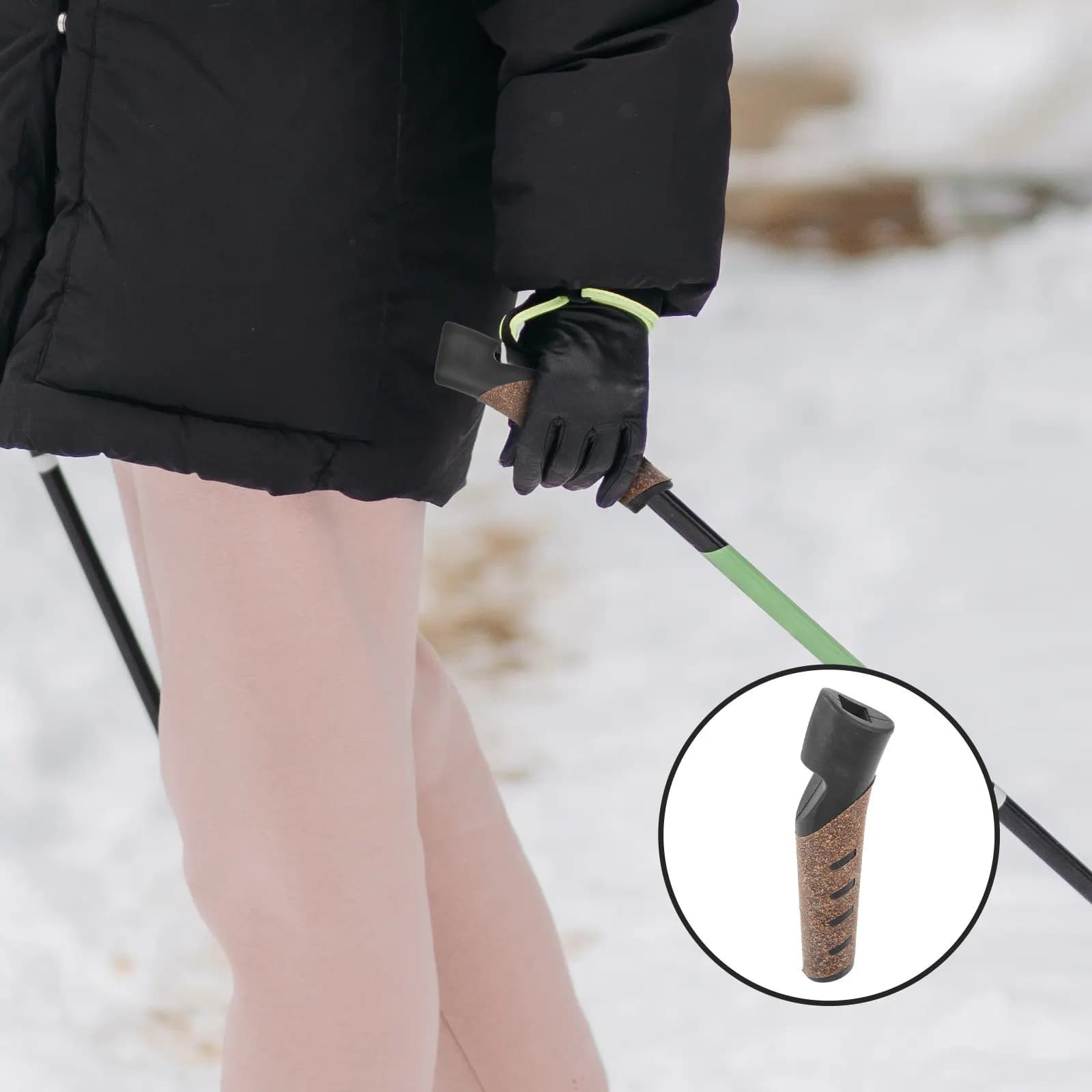 Spare Parts for Wooden Trekking Stick, Ergonomic Handle Usura-resistant for Hiking Stick, Comfortable Walking Stick