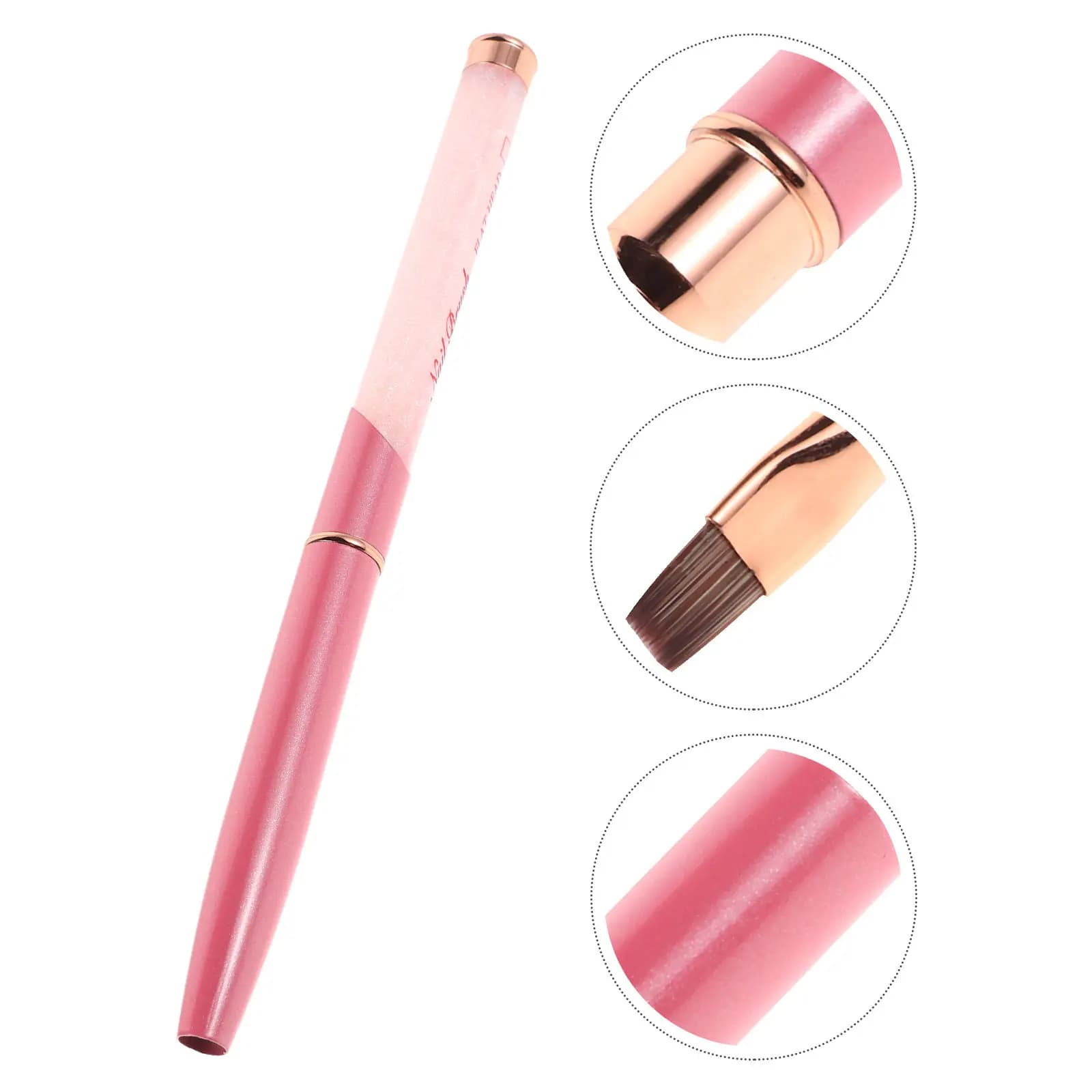 Nail Art Brushes with Flat Head and Protective Caps, Nail Design Tools, Polish Gel Pen, Stripping, Dotting and Drawing, Manicure Tool
