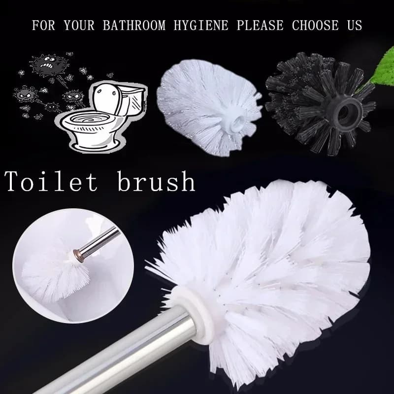 Nuovo 2026 Porta Spazzola WC Universale di Ricambio Bianco Nero, Strumento per la Pulizia con Spazzole di Ricambio, Accessorio per Bagno Domestico
