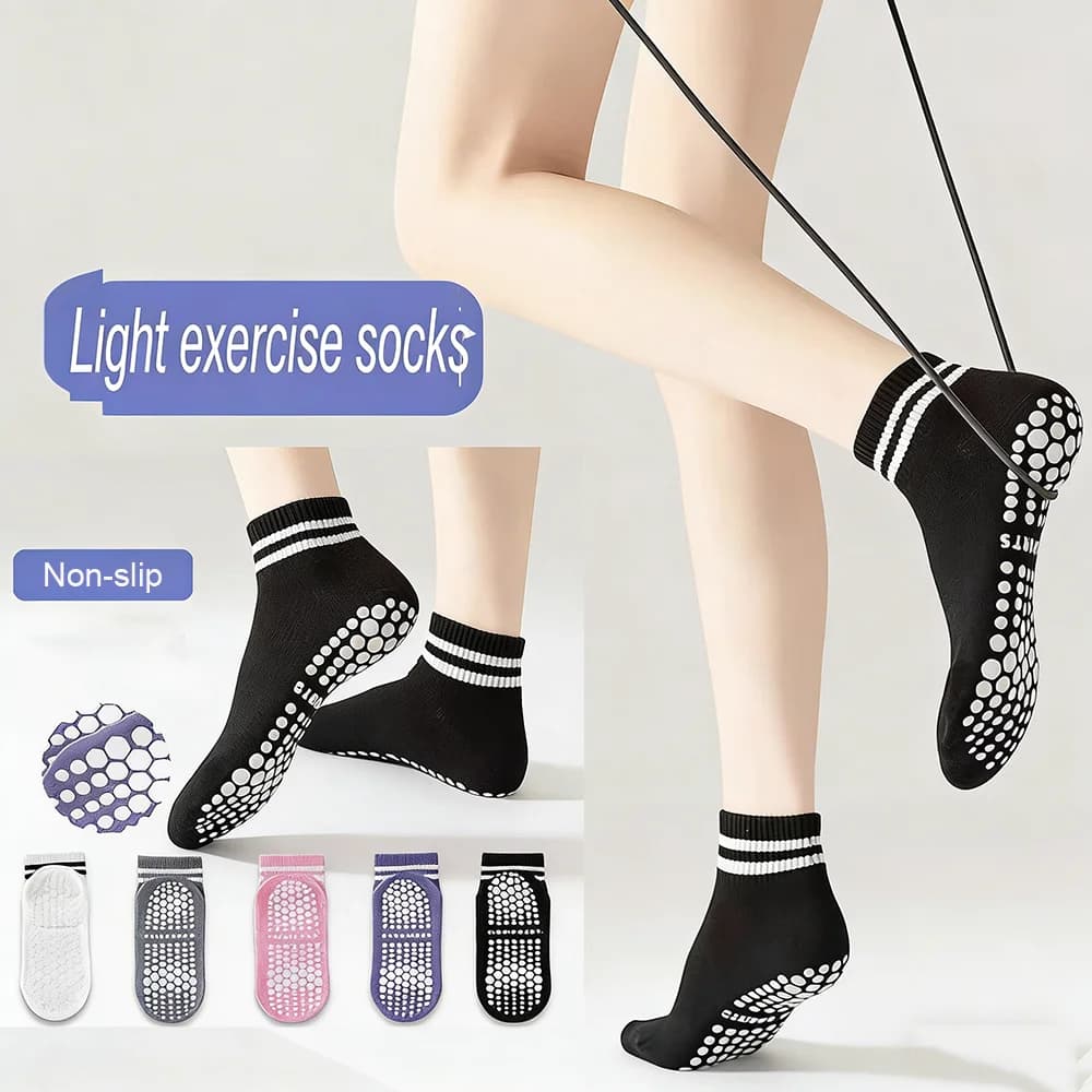 1/3 pair of non-slip socks for women socks yoga pilates with double stripes man training ballet sport fitness socks sports