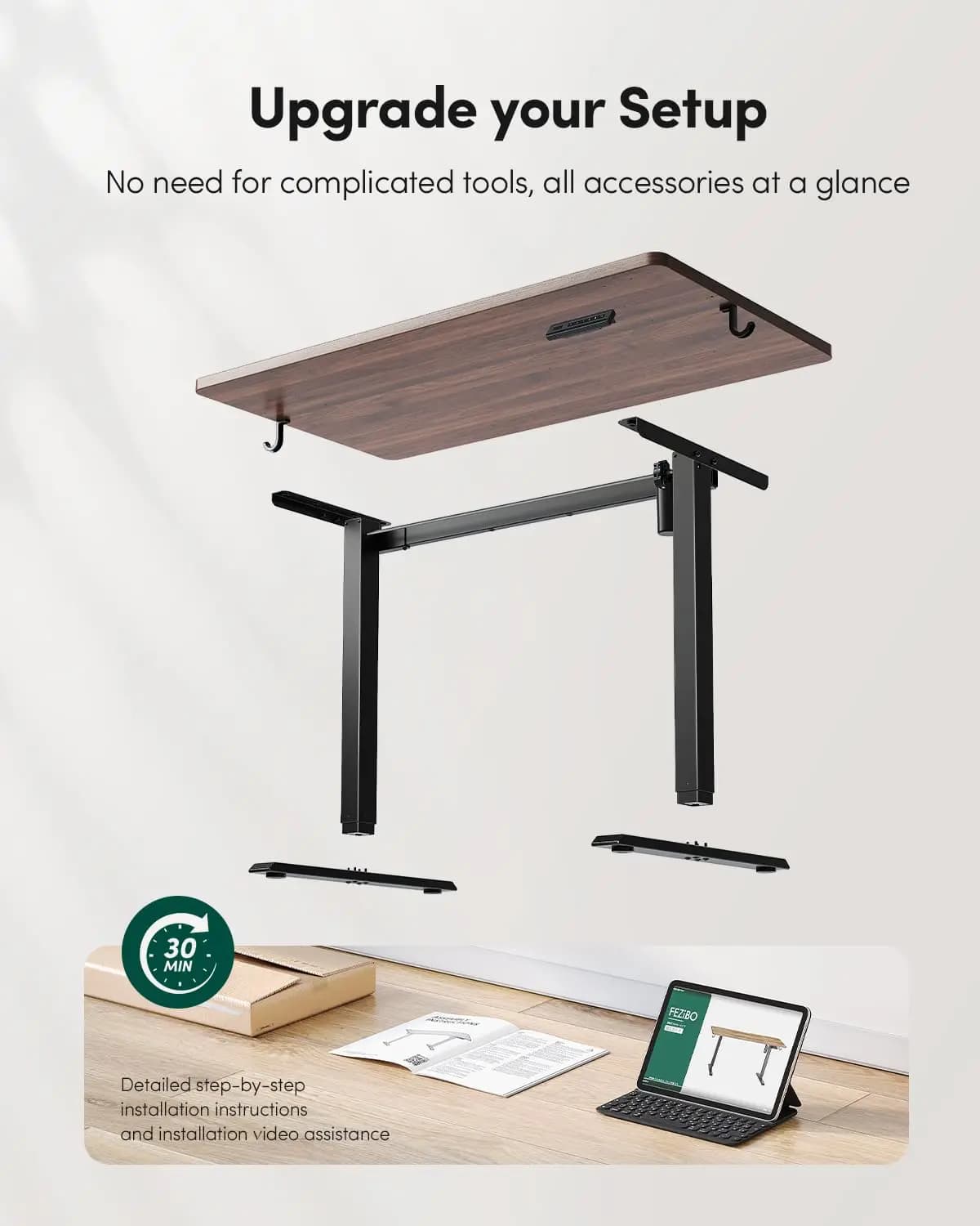 Electric Standing Desk Adjustable Height Home Office Computer Desk 40x24 Inch 4 Memory Presets Headphone Hook, Customized