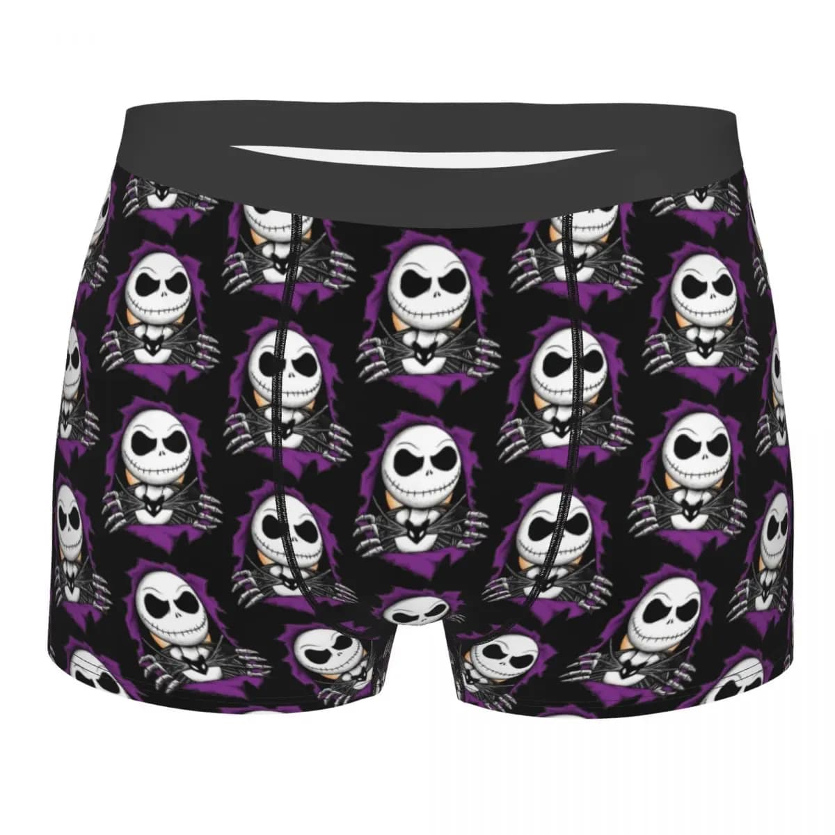 Boxer da Uomo Personalizzati con Stampa di Jack Skellington, Slip Traspiranti, Mutande