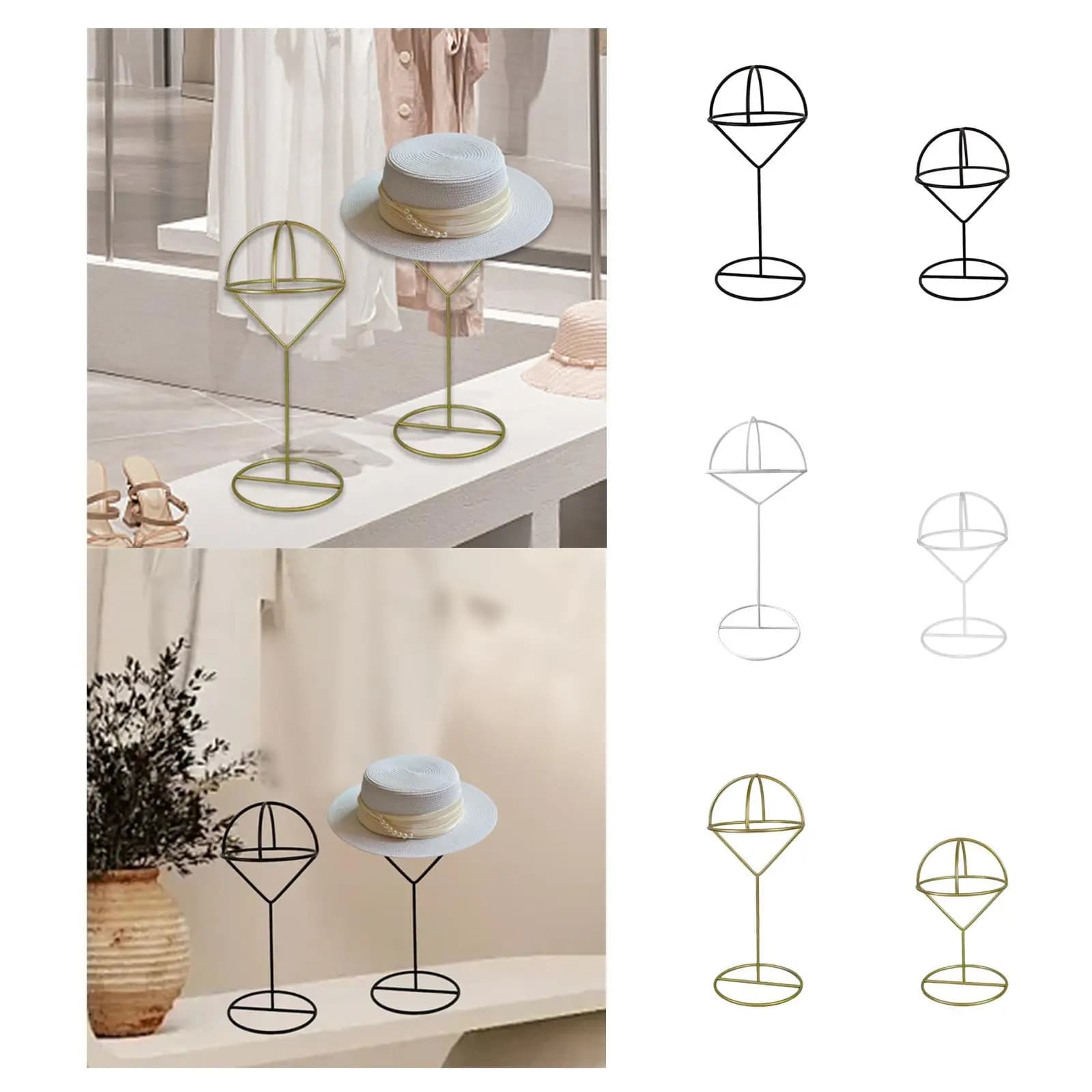 Hat Stand, Cap Holder, Holder, Display Stand, Iron Bracket with Round Dome for Stability, for Home Display Cases And More.