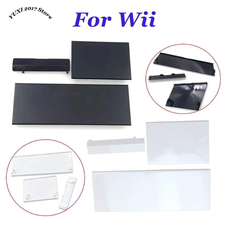 1/2 set di copertura per slot per schede di archiviazione Wii Custodia protettiva 3 in 1 adatta per console di gioco Wii sostituzione in bianco e nero
