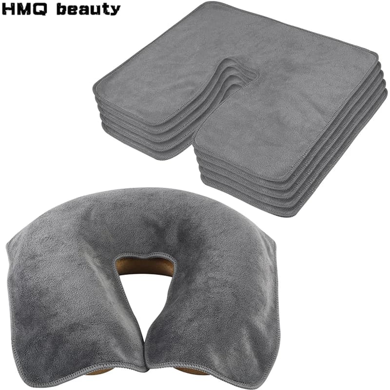 Fodera per cuscino facciale a forma di U Fodera per culla in microfibra di grandi dimensioni Morbida e riutilizzabile Copertura per poggiatesta per massaggio Forniture di bellezza