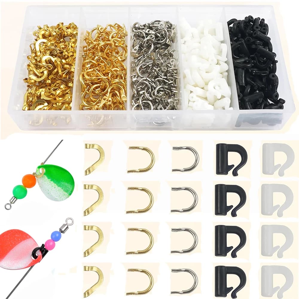 300Pcs Fishing Spinner Clevis U-shaped kit Spinner Clevis Spinner Blade Fork For Spinner Chalet Lure Fishing Accessories Face