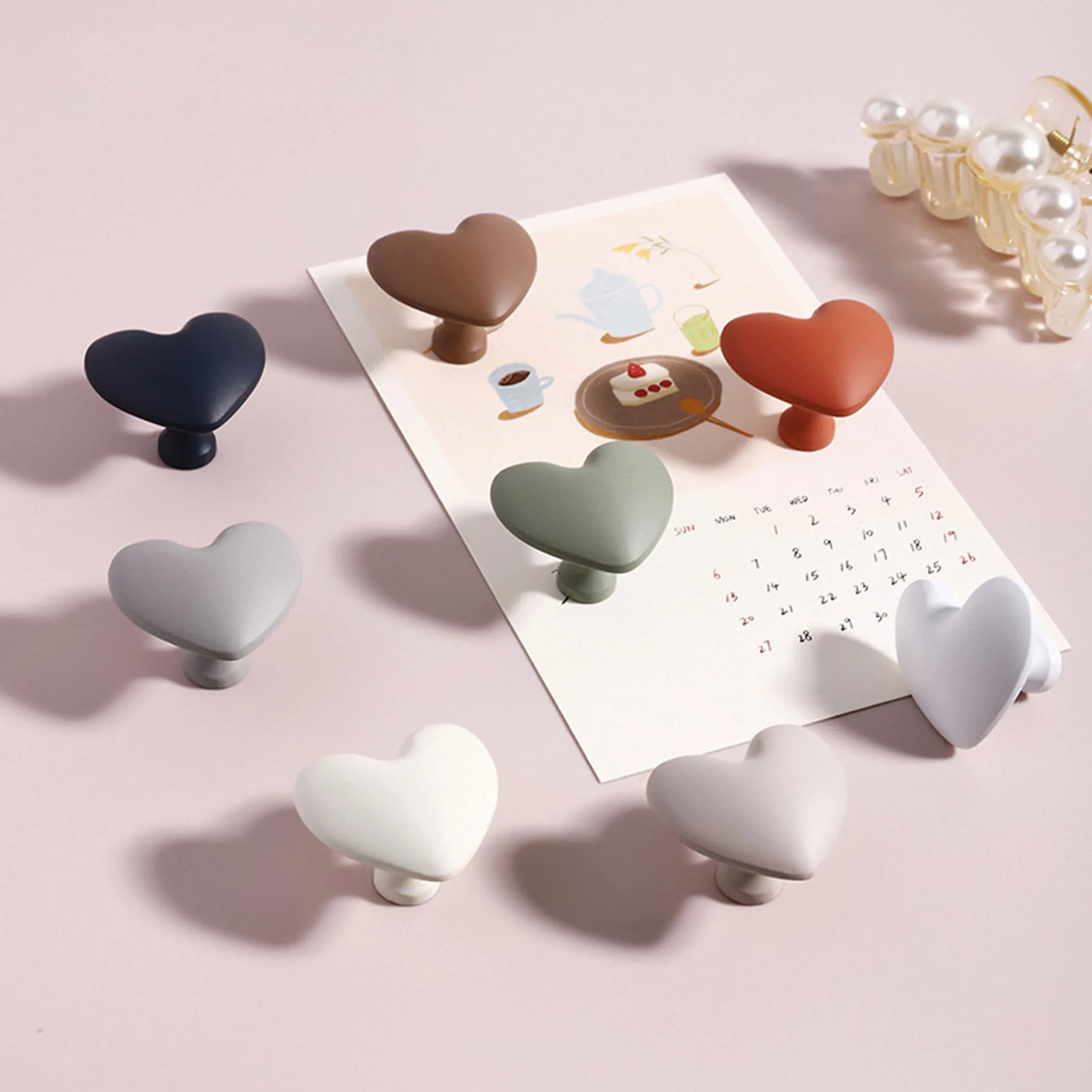 Heart Shape Cabinet Handles For Children's Room Cute Drawer Knobs Wardrobe Pulls Home Decor Furniture Handle Kitchen Accessories
