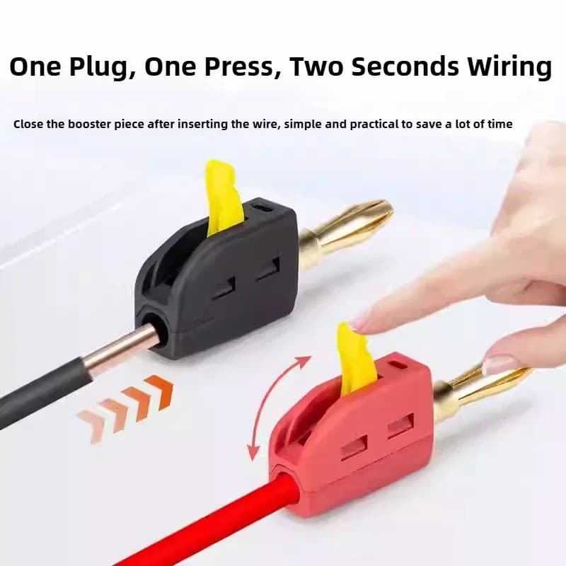4 mm banana connector, 10 pieces, high current, fast connection, gold plated, 32A, for electrical tests