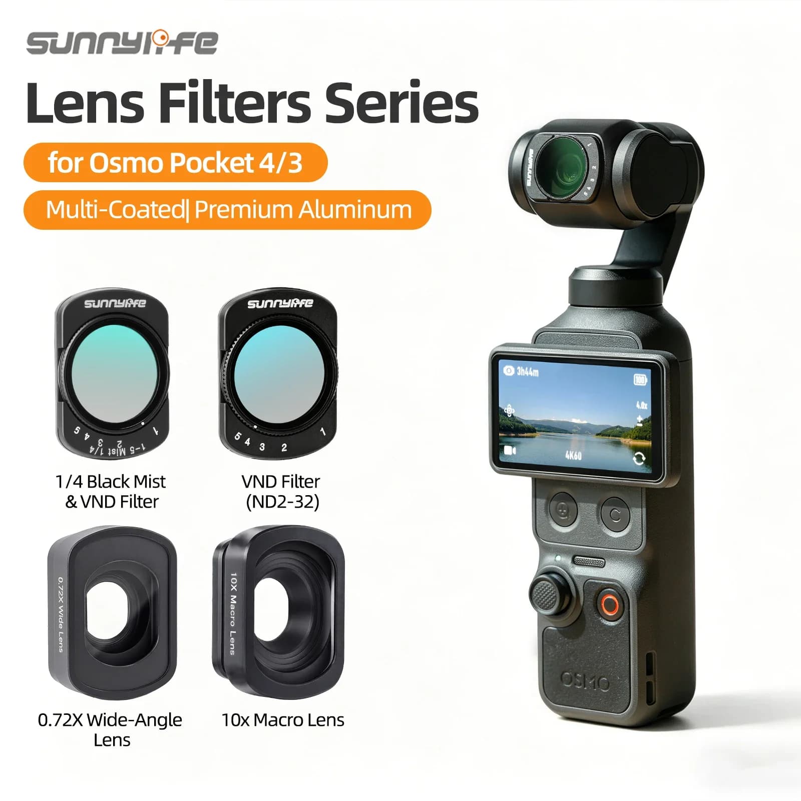 Sunnylife Magnetic Filter For DJI Osmo Pocket 4 3 ND ND Black Mist Wide Angle Macro Lens Optical Glass Gimbal Camera Accessories