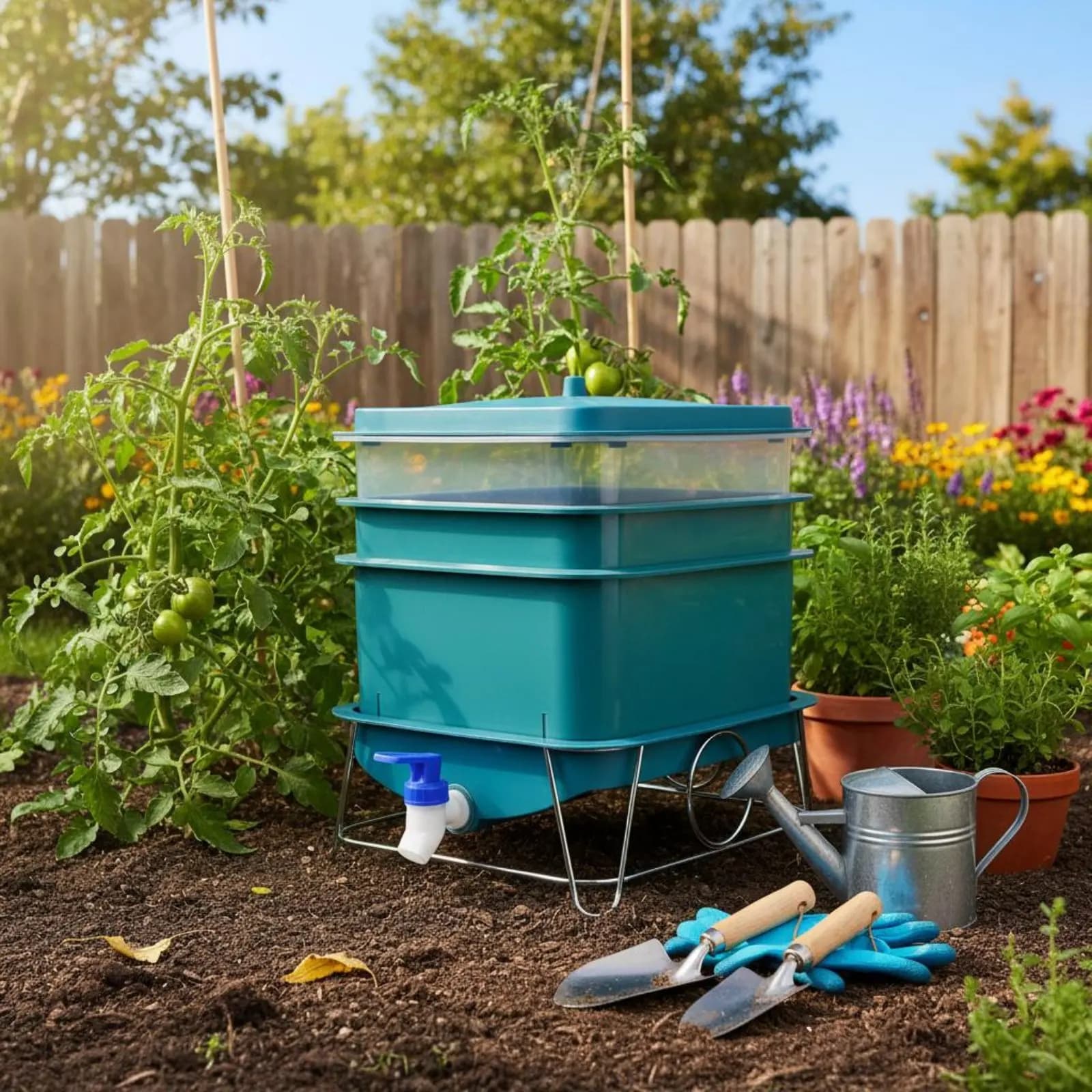 Vermicomposting Bin Creates Natural Plant Food Tiered Composting Organism Composter Kitchen Scrap Composter Environmentally