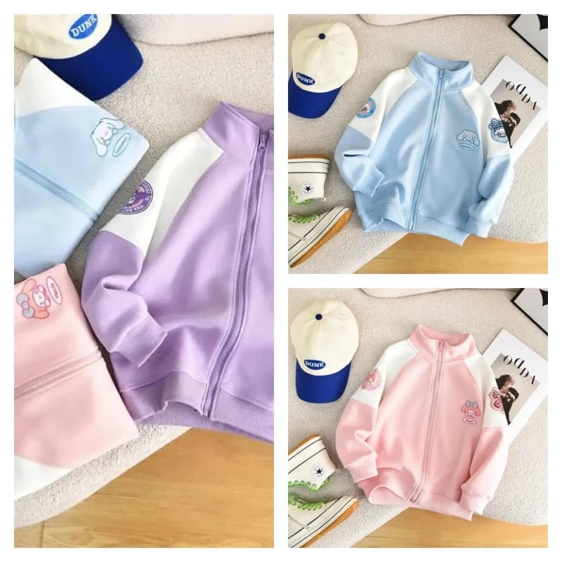 Sanrio Y2K Ragazza Tuta Cappotto My Melody Kawaii Anime Studente di moda Primavera e autunno Movimento Casual Top Abbigliamento per bambini Nuovo