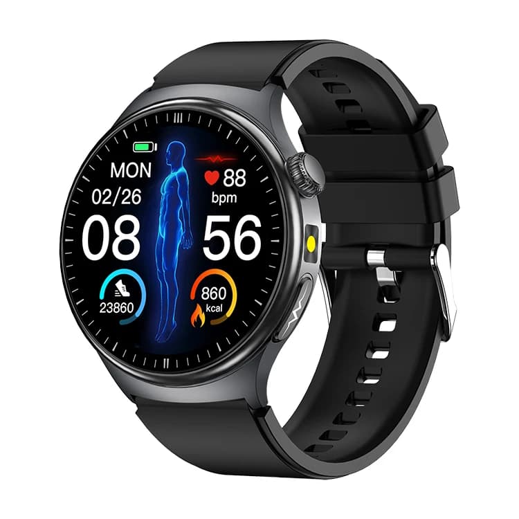 Smartwatch TK27 con Display AMOLED, Esame Fisico, BMI, SOS, ECG, Monitoraggio della Frequenza Cardiaca per Uomini e Donne