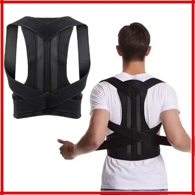Correttore Posturale Lombare Rinforzato con Cintura, Gilet Regolabile per Supporto Schiena, Fascia per Spalle e Colonna Vertebrale, Trainer per Allungamento Collo