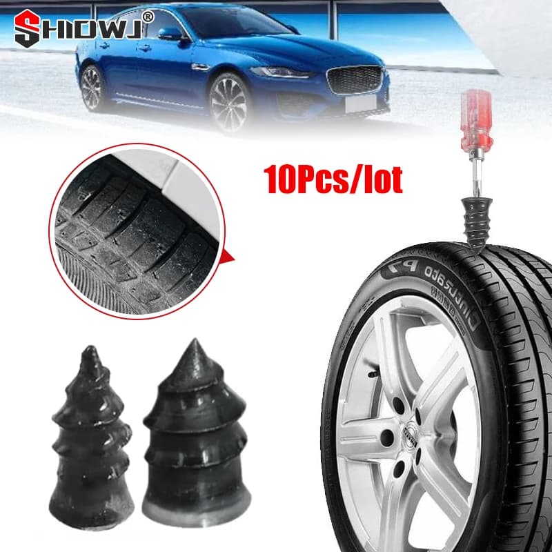 Chiodo per riparazione pneumatici sottovuoto universale da 10 pezzi per auto camion moto scooter bici strumento di riparazione foratura pneumatici chiodi in gomma tubeless