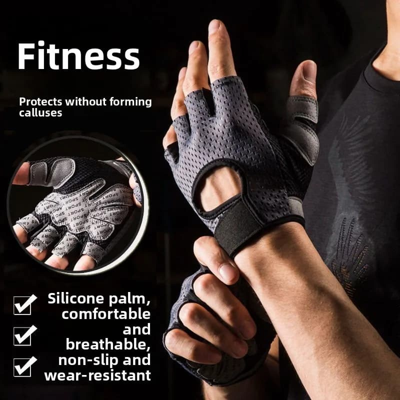 Fitness Dumbbell Gloves Half Finger Thin Sport Riding Anti-Slip Gym Workout Hand Protection Summer Cycling Men Women