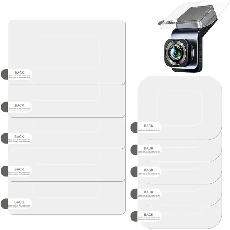 6 Pezzi Adesivi per Dashcam, Pellicola Protettiva per Parabrezza, Adesivi Elettrostatici Trasparenti per Dash Cam