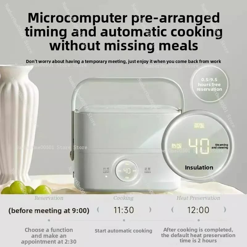 Lunch Box elettrico Controllo digitale della temperatura Scaldavivande per ufficio Contenitore riscaldante portatile Preparazione dei pasti Alternativa al microonde