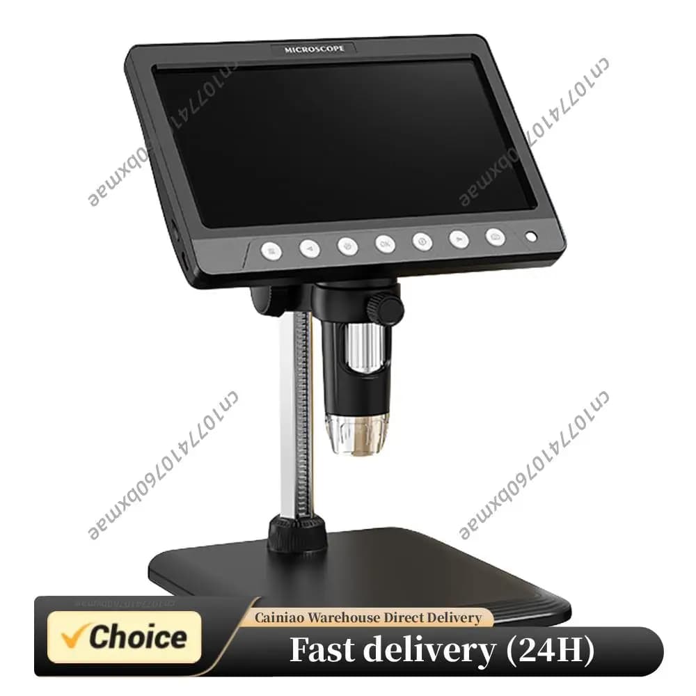 Lente d'ingrandimento digitale portatile da 7 pollici IPS per riparazione di monete, ingrandimento 1200X, microscopio per saldatura con 8 LED e luce regolabile
