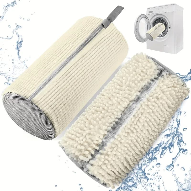 1pc Shoe Washing Machine Bag Laundry Dryer Safe Reusable Dustproof Cleaning Bag for Sports Tennis Shoes Stain Free White