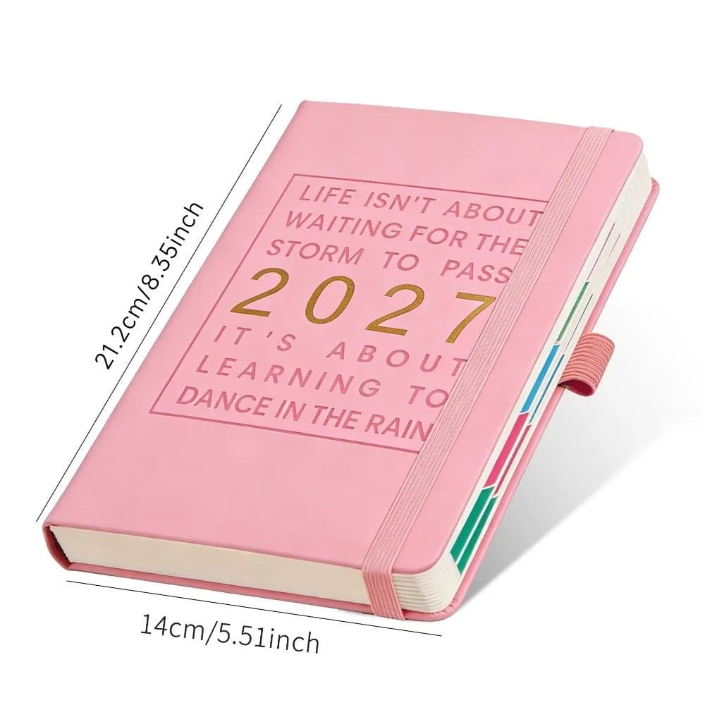 Nuovo Agenda A5 2027 con Calendario, Manuale di Efficienza, Pianificatore 365 Giorni, Quaderno in Inglese, Forniture per Scuola e Ufficio