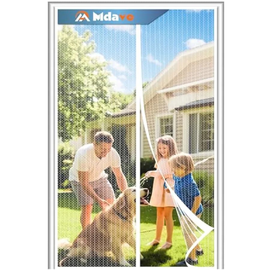 Magnetic Screen Door Screen Door Mesh Keep Bugs Out, Heavy-Duty Mesh Curtain, Pet and Kid Friendly, Works with Front Doors, Sli