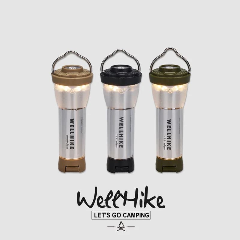 Wellhike Torcia da campeggio all'aperto Batteria a lunga durata Tenda da campeggio a LED Escursionismo Faro Paralume Torcia Strumenti da campeggio all'aperto