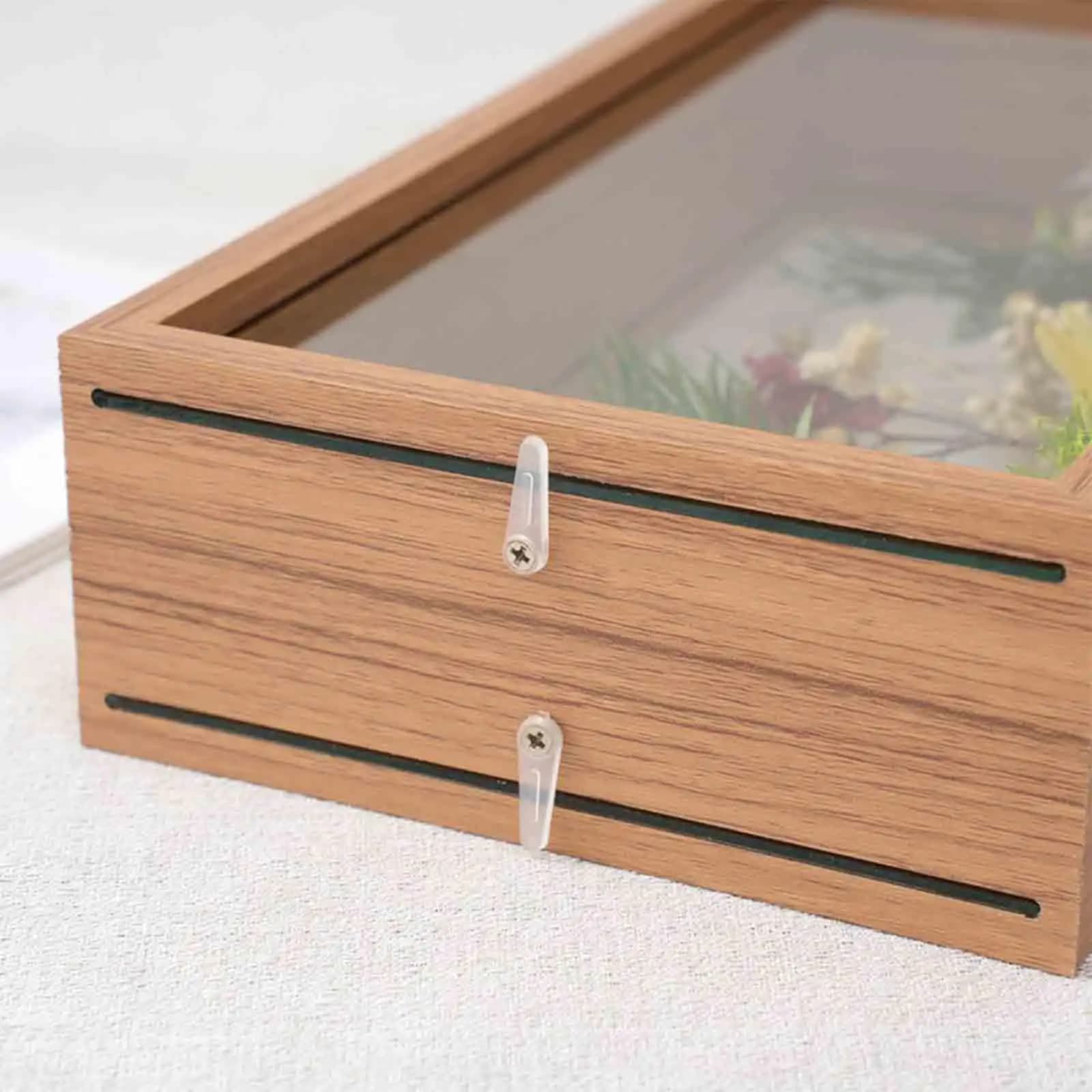 Shadow Box Frame Memory Box Desktop Ornament Double Sided Clear Pressed Flower Frame Photo Frame for Pictures Memorabilia