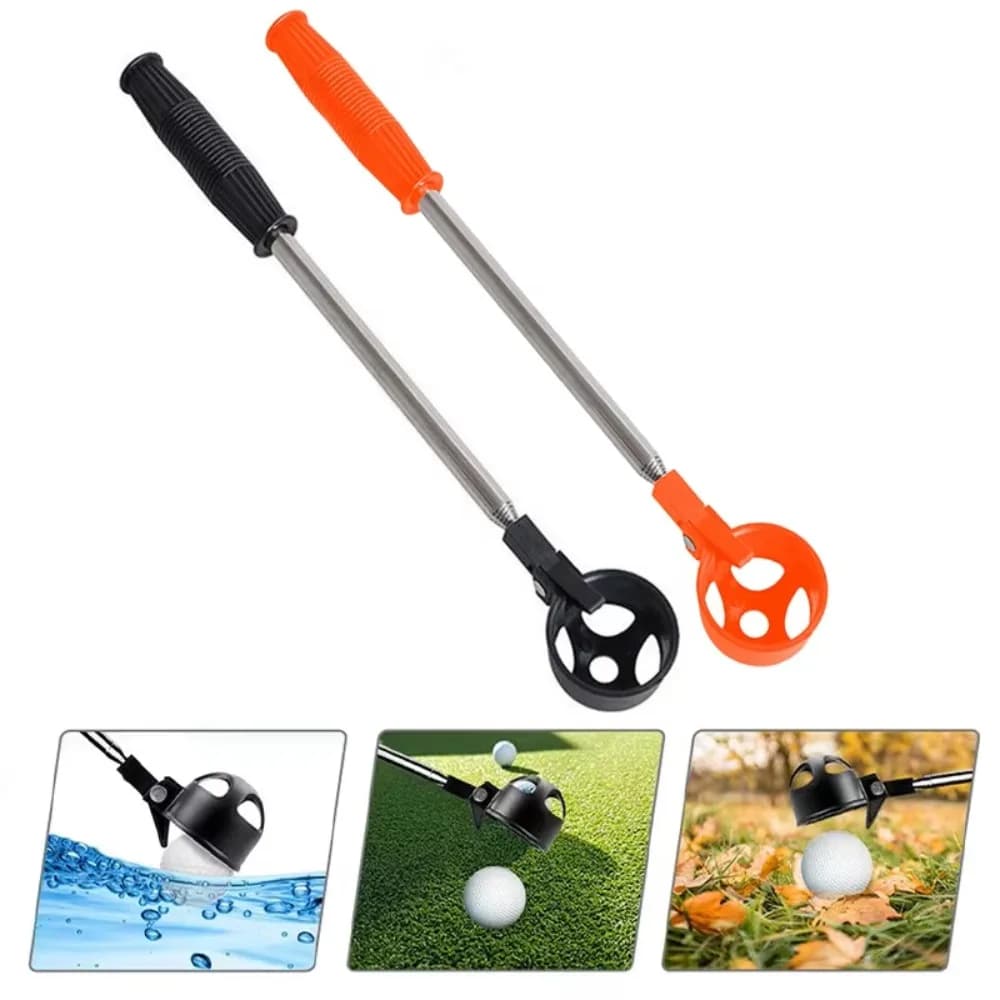Raccoglitore di Palline da Golf per Acqua, Telescopico e Portatile, in Acciaio, con Sistema di Bloccaggio Automatico