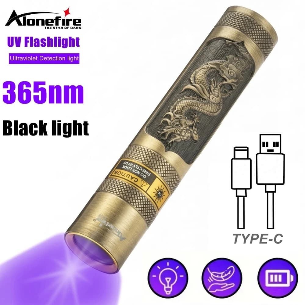 365nm UV Blacklight Torcia UV ricaricabile Torcia ultravioletta Urina di cane Macchia di animali Letto Bug Scorpione Lampada di rilevamento fluorescente