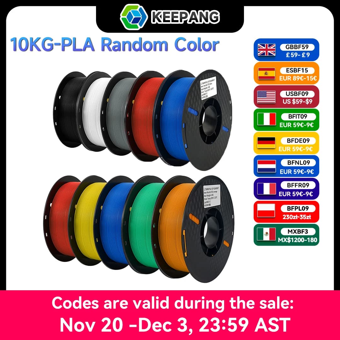 10 kg PETG PLA Filament for 3D Printer Filament 1 kg/roll Plastic Filaments 1.75 mm Line Up Printing material ordered for 3D printer