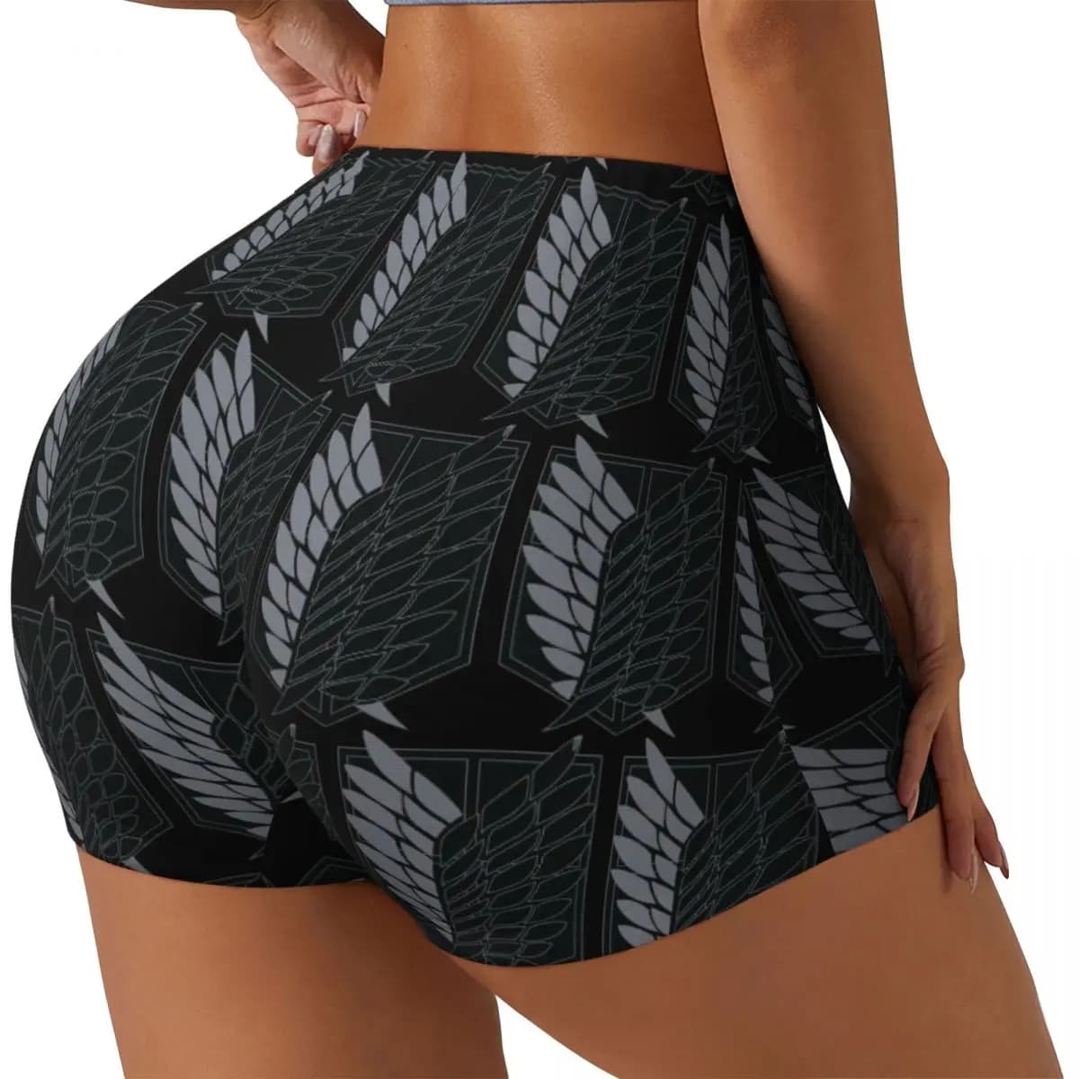 Pantaloncini da corsa per allenamento da palestra da donna Attack On Titan personalizzati Pantaloncini da yoga per motociclisti da pallavolo atletici