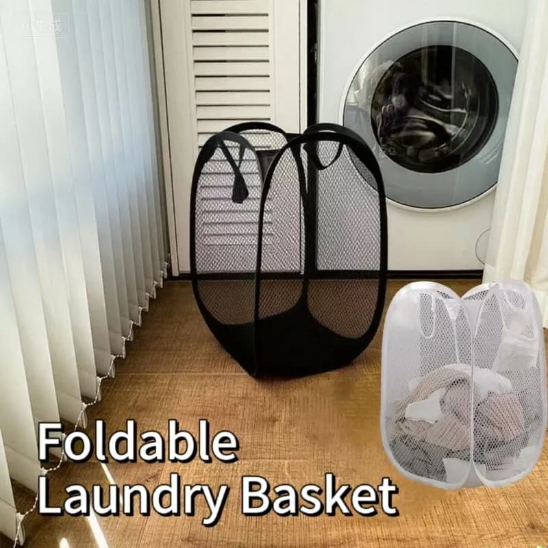 Foldable basket for disposing of dirty linen Frame for washing Bathroom cloth Storage bag in the net Frame Bucket Organizers for laundry Storage