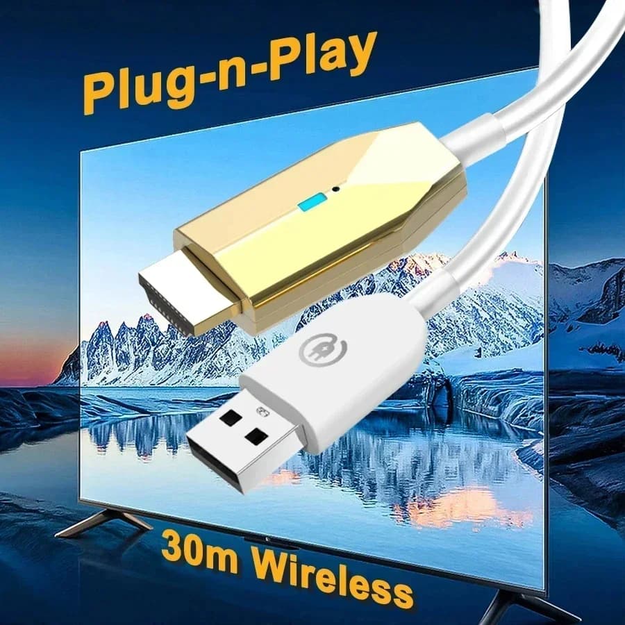 Adattatore display wireless 30M Cavo prolunga HDMI Trasmettitore video e ricevitore Specchio schermo per fotocamera Laptop PC TV Proiettore