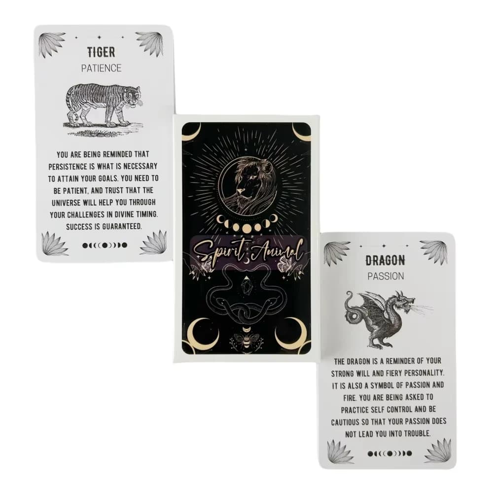Carte Oracle per animali spirituali da 10,3 * 6 cm - 54 carte con significati per principianti Oracle Ottimo regalo per un amico o una famiglia10.3 * 6
