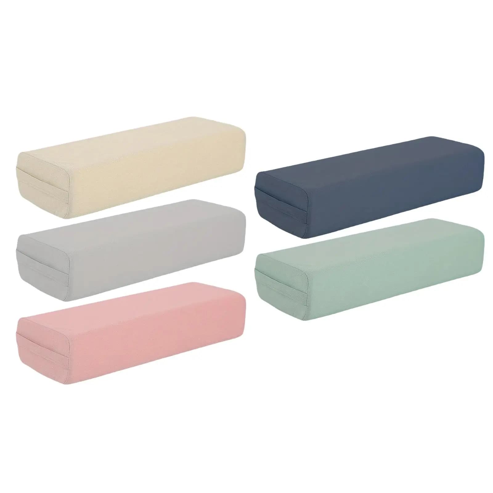 Polyester Yoga Bolster Pillow Rectangular Meditation Support Cushion Washable Cover for Home and Gym Yoga