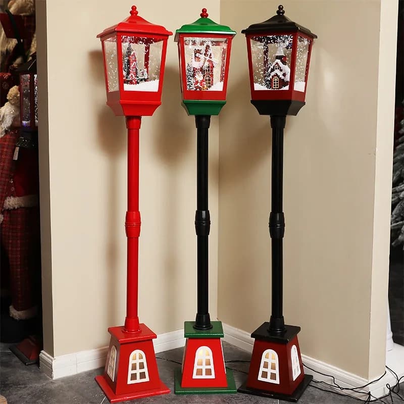 Musica Sbiancamento Neve Pendolo Luce Finestra di casa Ornamento creativo Lampione stradale Regalo di Natale Regalo di compleanno Ornamento di Capodanno