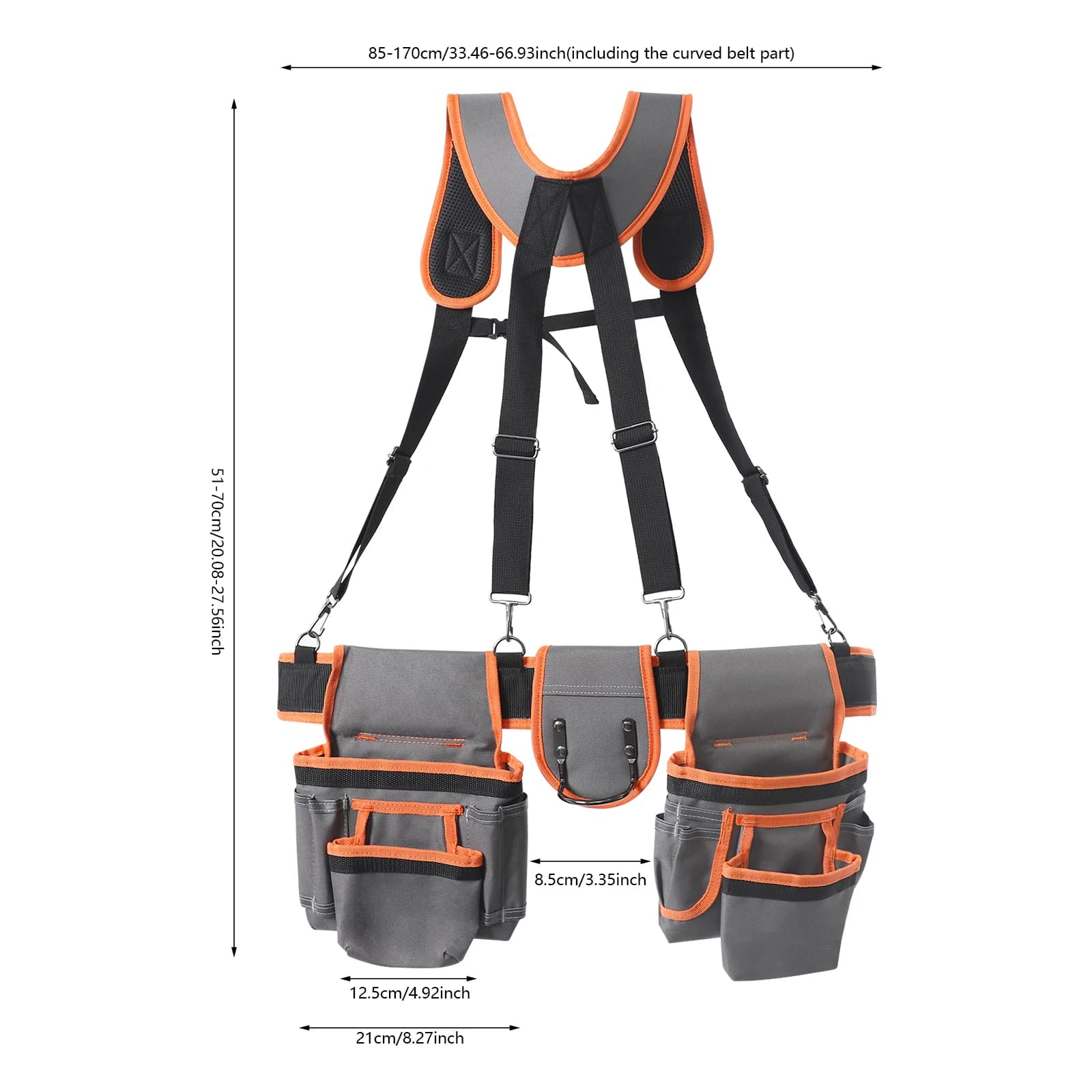 NEWEST Tool Belt with Suspenders, Electrician Tool Bag Suspenders, Framers Combo Apron Tool Belt, Construction Tool Pouch Suspenders, Heavy Duty Carpenter Suspension Rig