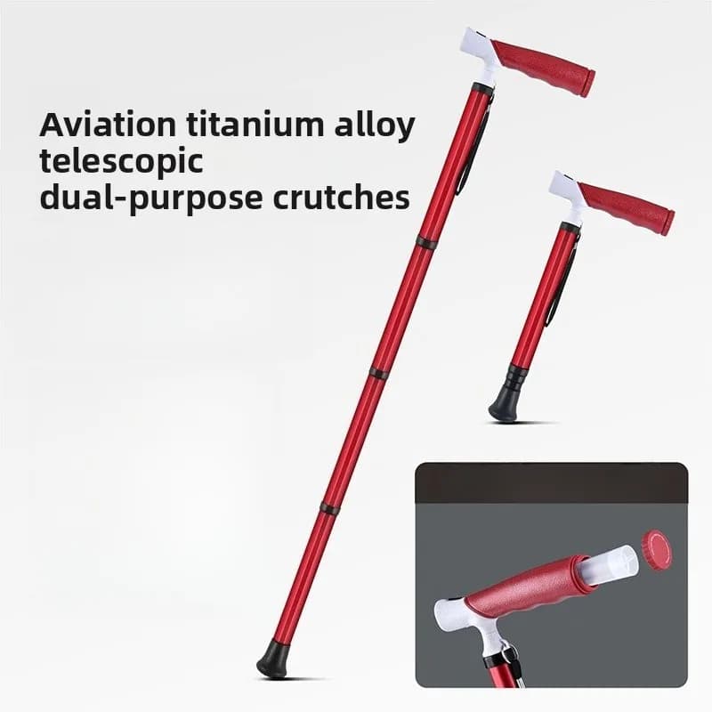 Professional Titanium Alloy Trekking Stick Adjustable Trekking Stick Anti-slip Portable Walking Stick For Seniors Folding Stick