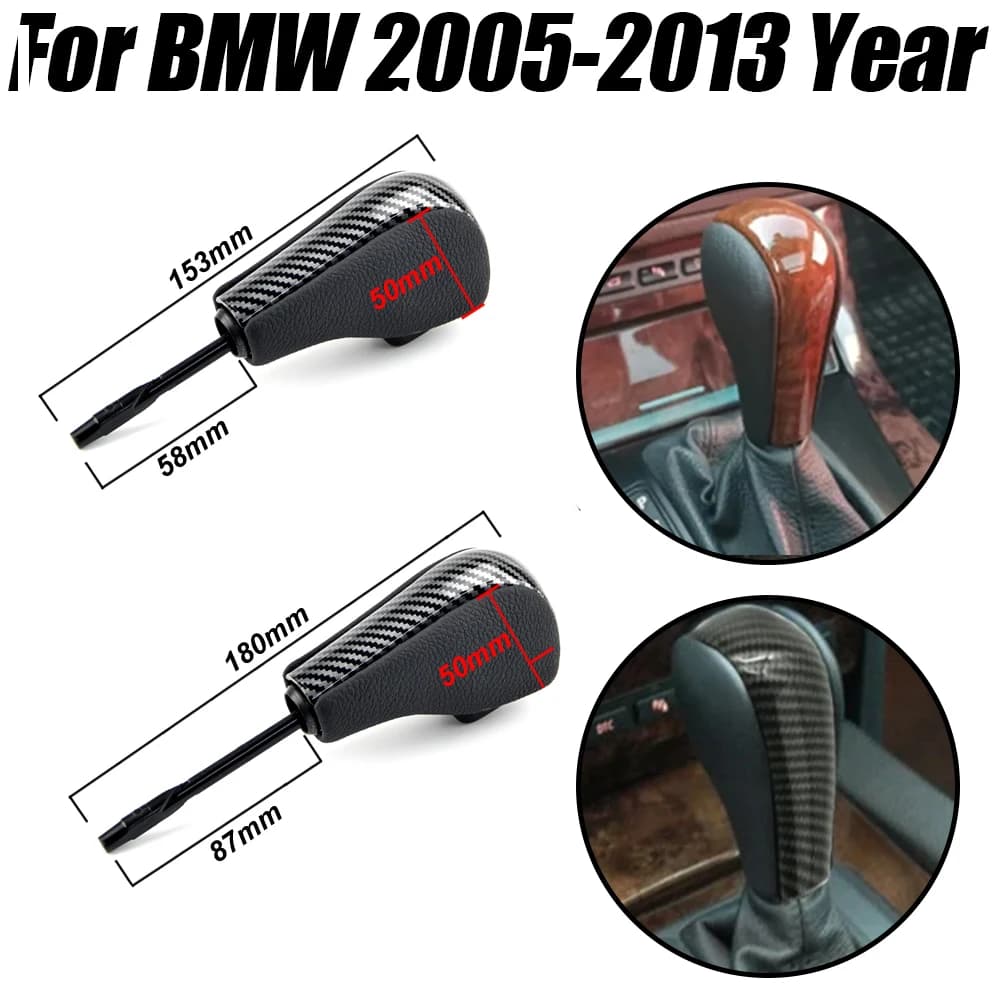 Automatic AT Short Long Gear Stick Car Shift Gear Knob For BMW E81 E82 E87 E90 E91 E92 E93 E36 E38 E39 E46 Z4 Z3 E53 E60 X5 X3