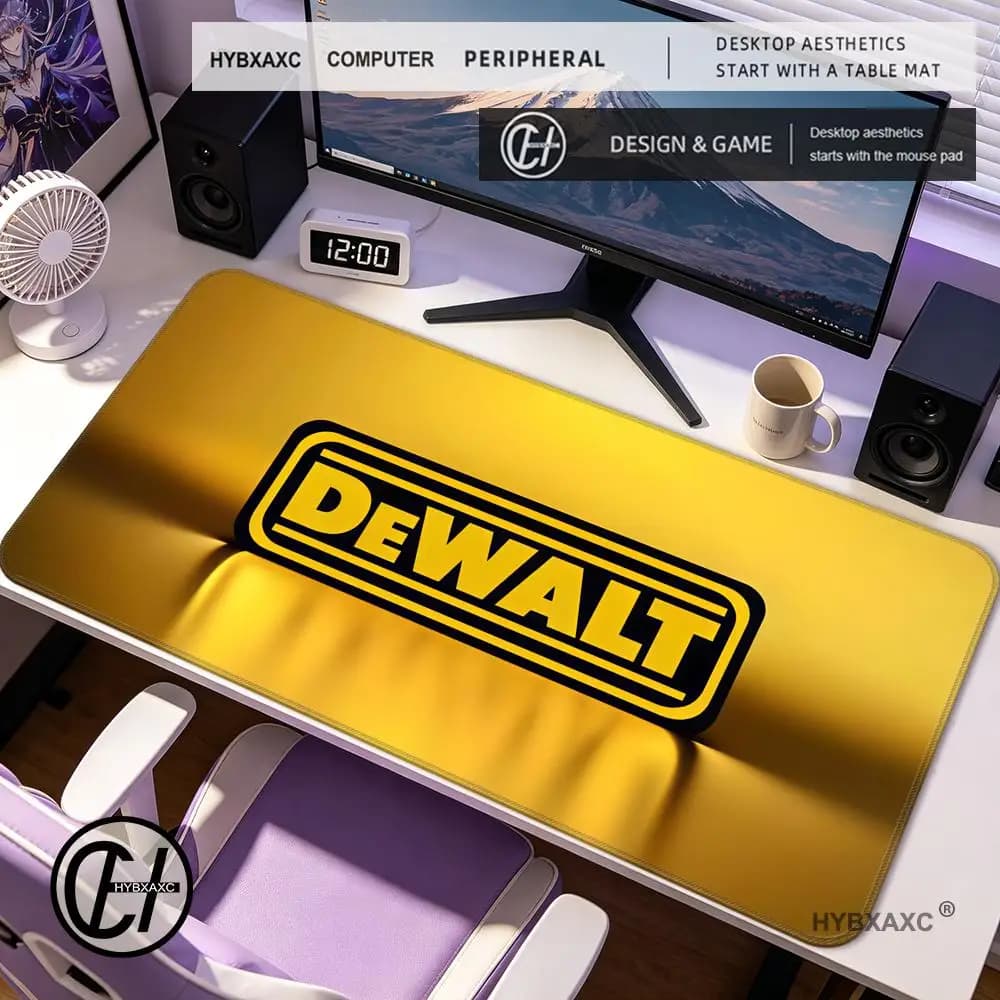 HYBXAXC D-DeWalt Cool Logo Mouse Pad Tappetino in gomma per laptop Mousepad Notebook Gamer Computer Tavolo Accessori da gioco